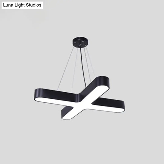 Acrylic X-Shaped Led Pendant Light For Modern Restaurants Black / Small