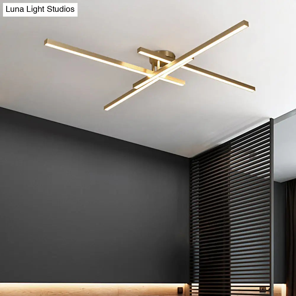 Minimalistic Acrylic Led Ceiling Mount Lamp For Living Room: Radial Flush Light Fixture