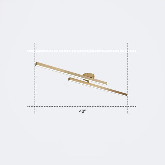 Minimalistic Acrylic Led Ceiling Mount Lamp For Living Room: Radial Flush Light Fixture 2 / Gold