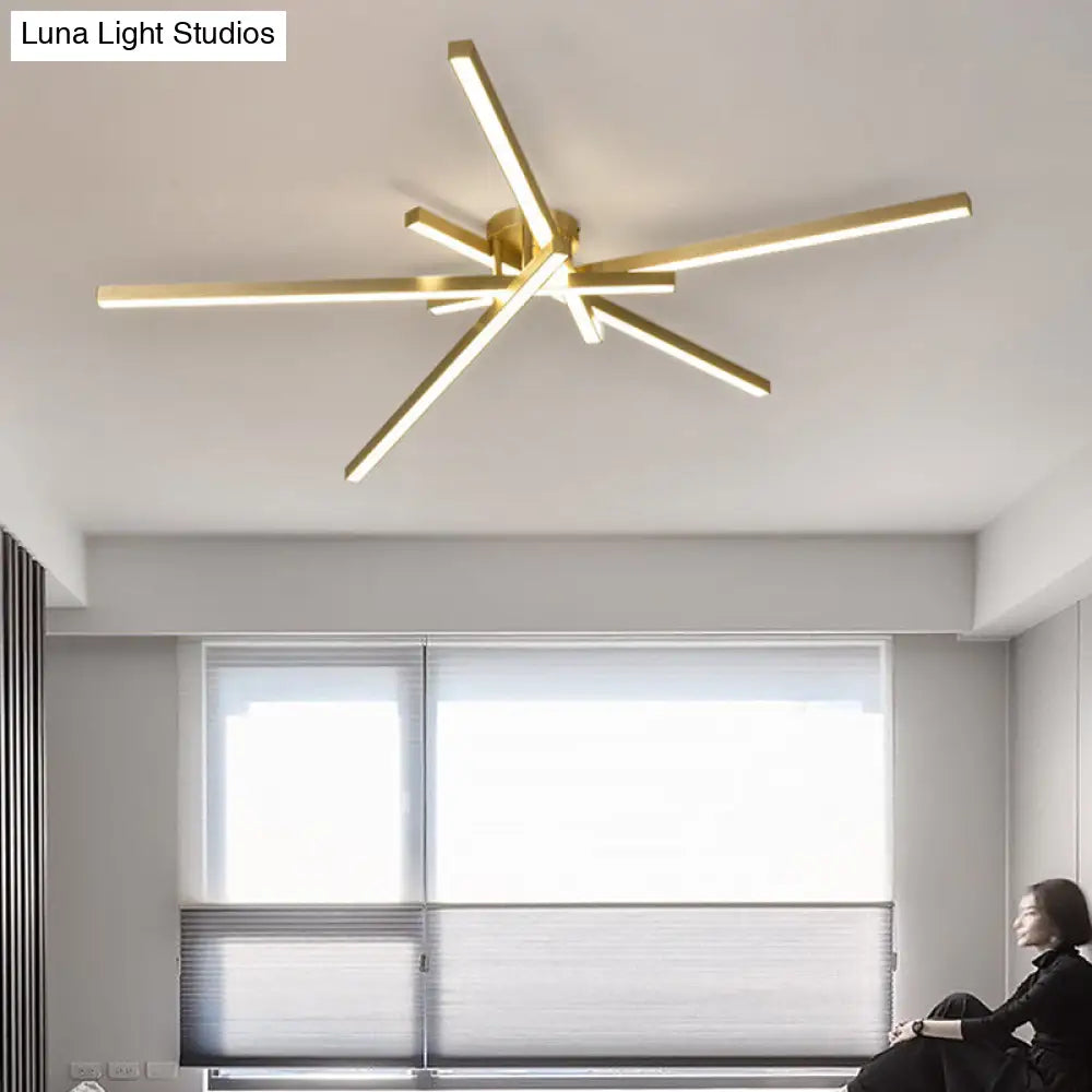 Minimalistic Acrylic Led Ceiling Mount Lamp For Living Room: Radial Flush Light Fixture
