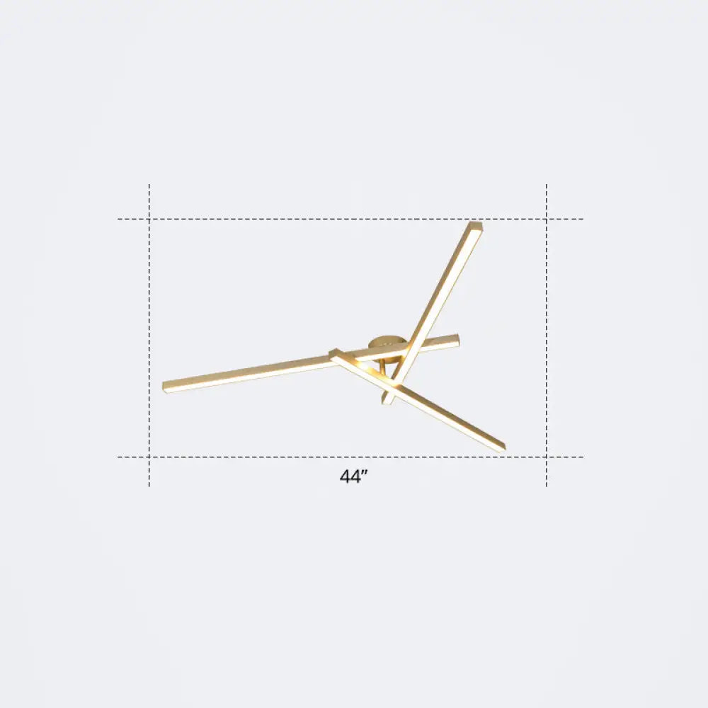Minimalistic Acrylic Led Ceiling Mount Lamp For Living Room: Radial Flush Light Fixture 3 / Gold