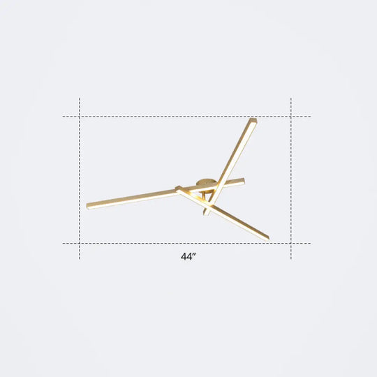 Minimalistic Acrylic Led Ceiling Mount Lamp For Living Room: Radial Flush Light Fixture 3 / Gold