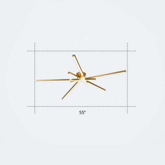 Minimalistic Acrylic Led Ceiling Mount Lamp For Living Room: Radial Flush Light Fixture 5 / Gold