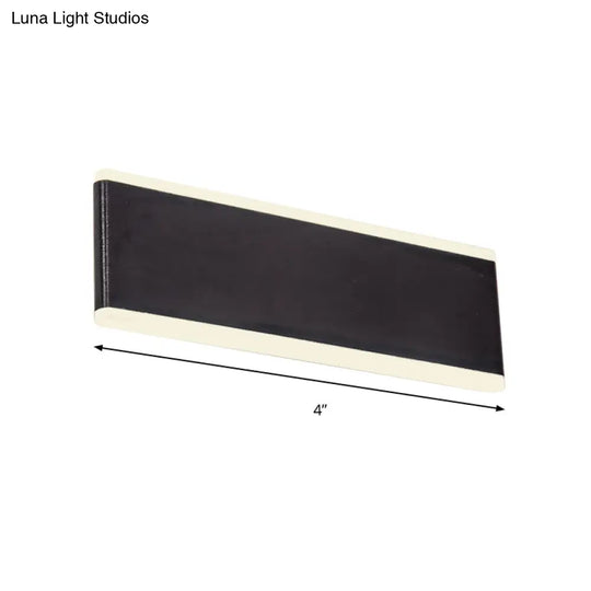 Minimalistic Black Rectangle Led Aluminum Wall Light Fixture For Dining Room - Sizes: 4.5/7 Dia