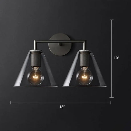 Minimalistic Brass Wall Sconce With Clear Glass For Bedside Lighting 2 / Black