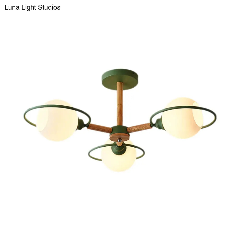 Minimalistic Circle Pendant Chandelier With 3 Lights For Dining Room