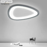 Minimalistic Dark Grey Droplet Led Flushmount Ceiling Light For Bedrooms - Modern Metal Design