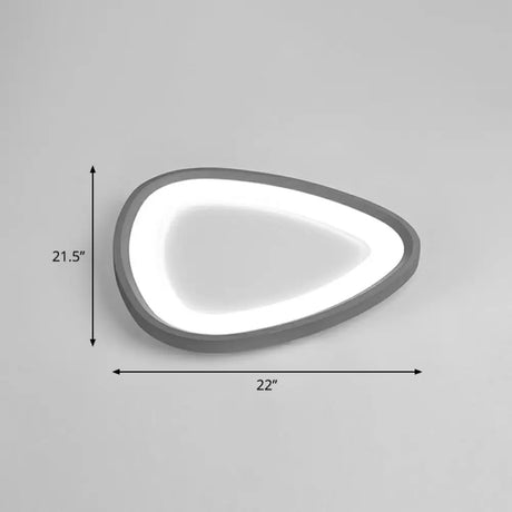 Minimalistic Dark Grey Droplet Led Flushmount Ceiling Light For Bedrooms - Modern Metal Design Gray