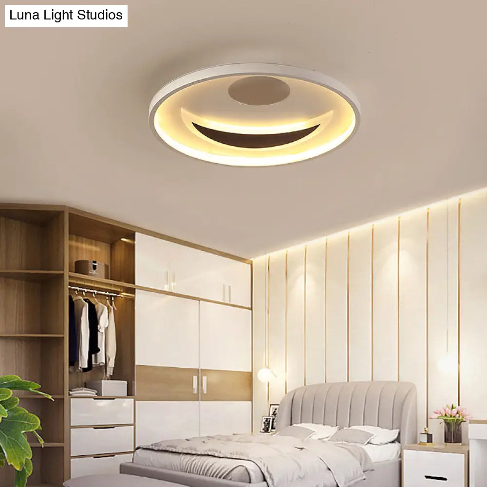 Minimalistic Geometric Acrylic Ceiling Mount Led Flush Light - Black & White-16.5/20.5 Wide Remote