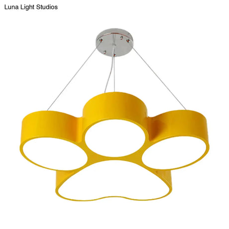 Minimalistic Led Acrylic Hanging Ceiling Light For Playing Room - Yellow/Blue/Green