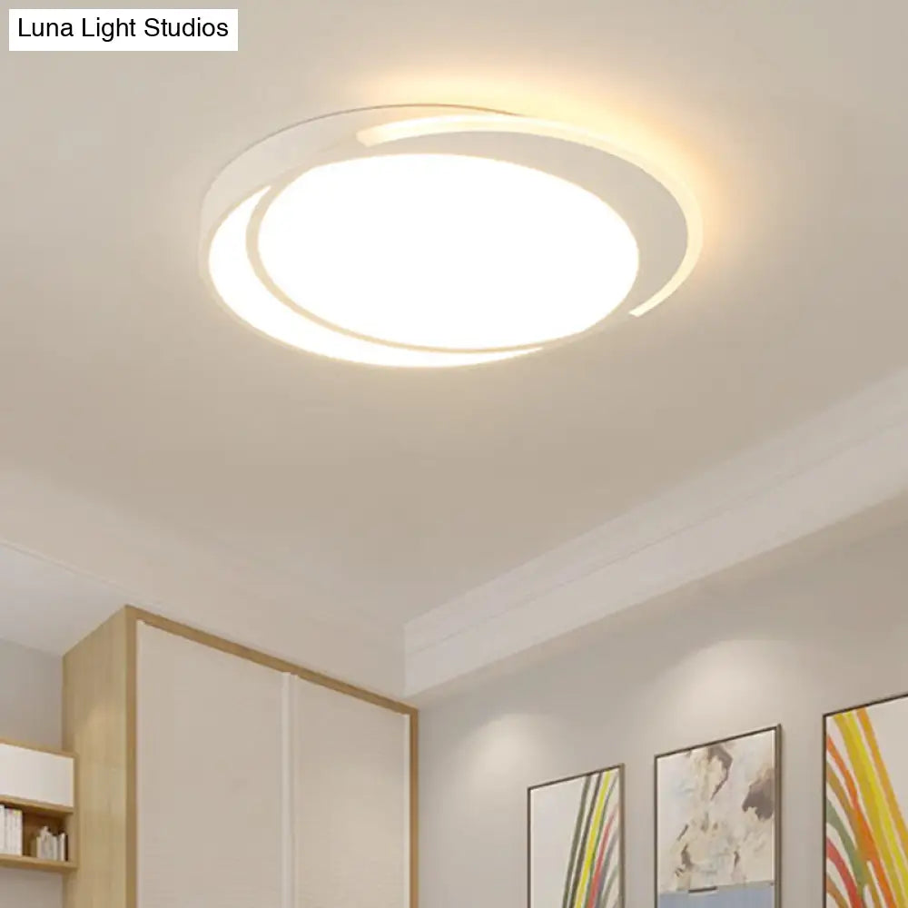 Minimalistic Led Circle Flushmount Ceiling Light - Acrylic White Lamp