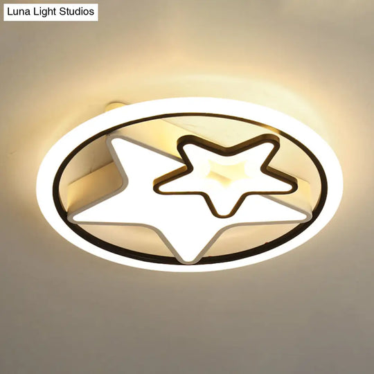 Minimalistic Led Flush Ceiling Light For Bedroom - Acrylic Loop Semi Mount Lighting White / 16