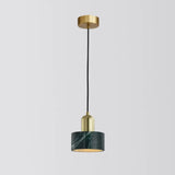 Minimalistic Marble Pendant Ceiling Light For Shaded Dining Room With 1 Head Green / Drum