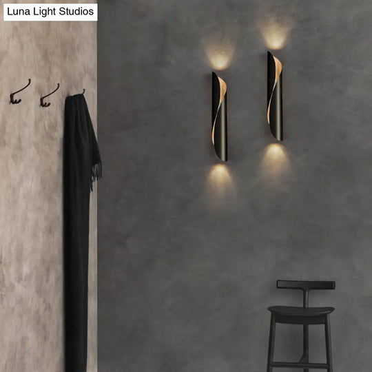 Minimalistic Metal Corridor Wall Sconce Light - 2-Head Scroll Fixture