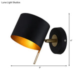 Minimalistic Metallic Cylinder Wall Mount Sconce - 5 Width 1 Light Black/Pink/Yellow/Blue Ideal For