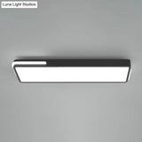 Minimalistic Rectangular Led Flush Mount Ceiling Light In Black For Corridors