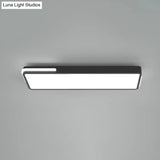 Minimalistic Rectangular Led Flush Mount Ceiling Light In Black For Corridors