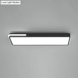 Minimalistic Rectangular Led Flush Mount Ceiling Light In Black For Corridors