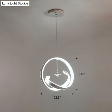 Minimalistic Twist Hanging Led Chandelier Pendant Light - Simple Style Acrylic Warm/White