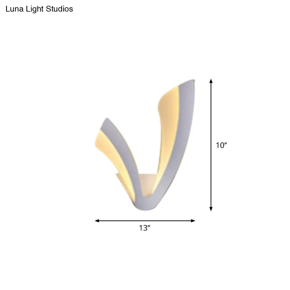 Minimalistic White Acrylic Led Wall Lamp For Bedroom - Diamond Twig Flower Design