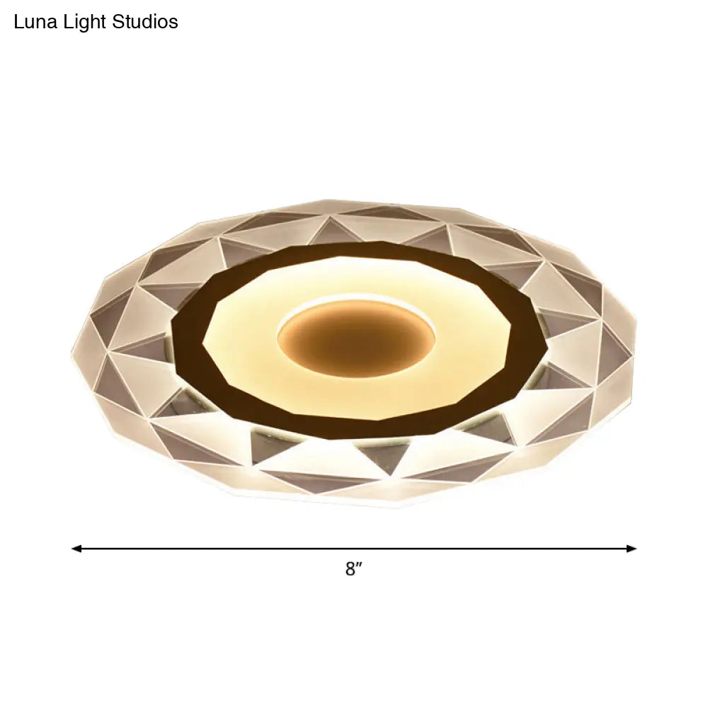 Minimalistic White Acrylic Led Wall Lamp For Bedroom - Diamond Twig Flower Design