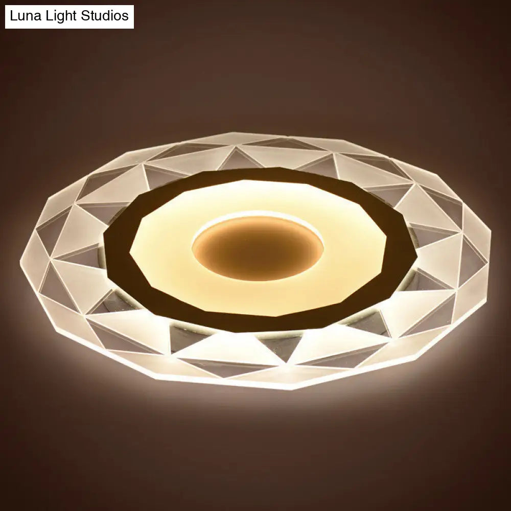 Minimalistic White Acrylic Led Wall Lamp For Bedroom - Diamond Twig Flower Design