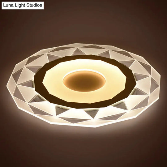 Minimalistic White Acrylic Led Wall Lamp For Bedroom - Diamond Twig Flower Design