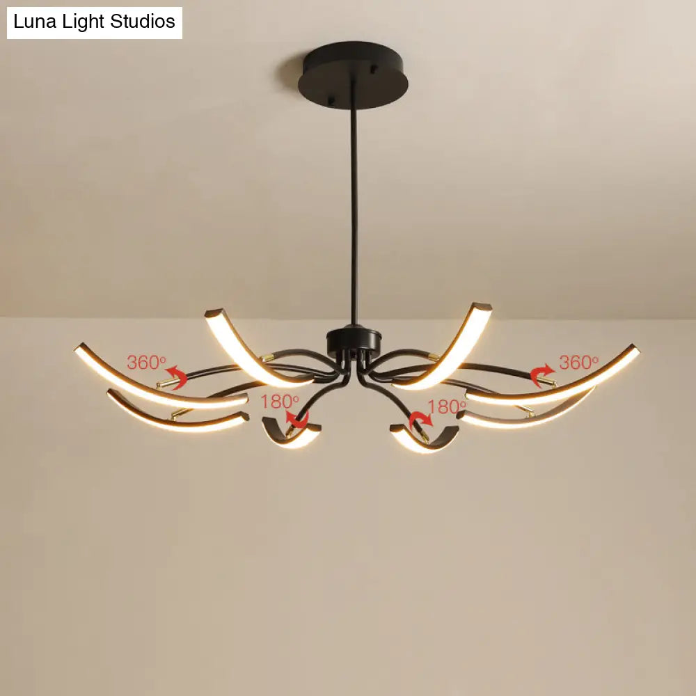 Minimalistic White Floral Chandelier Led Ceiling Light For Living Room