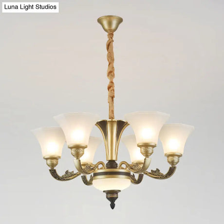 Minimalistic White Frosted Glass Bedroom Chandelier Light Fixture With Hanging Lamp Kit