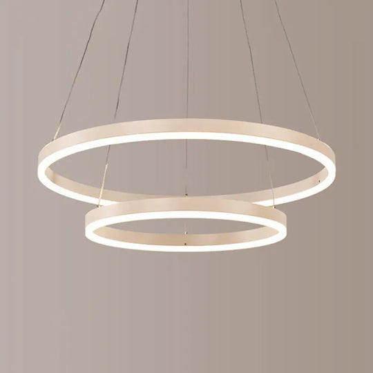 Modern 1/2/3-Light Chandelier Pendant With Acrylic Shade - Brown/Black/White Ceiling Light In