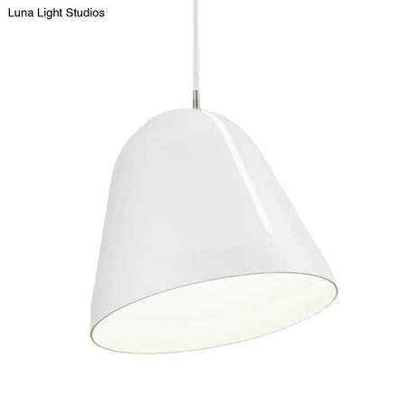 Modern 1-Head Ceiling Light With White Aluminum Dome Shade
