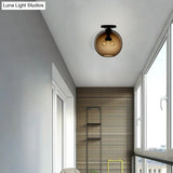 Modern 2 - Head Flushmount Ceiling Lamp With Colorful Glass Shades - Global Mounted Light’ Or