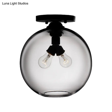 Modern 2 - Head Flushmount Ceiling Lamp With Colorful Glass Shades - Global Mounted Light’ Or