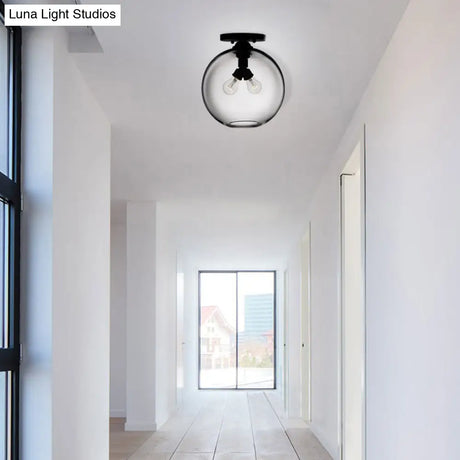 Modern 2 - Head Flushmount Ceiling Lamp With Colorful Glass Shades - Global Mounted Light’ Or