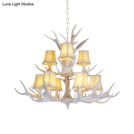 Modern 3/4/5-Light Cone Resin Chandelier Ceiling Lamp - White | Living Room Fixture
