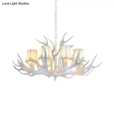 Modern 3/4/5-Light Cone Resin Chandelier Ceiling Lamp - White | Living Room Fixture