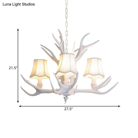 Modern 3/4/5-Light Cone Resin Chandelier Ceiling Lamp - White | Living Room Fixture