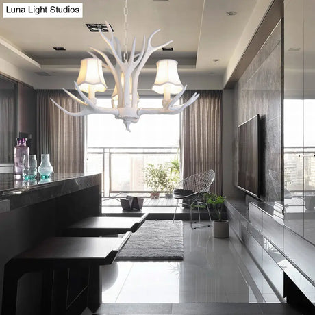 Modern 3/4/5-Light Cone Resin Chandelier Ceiling Lamp - White | Living Room Fixture