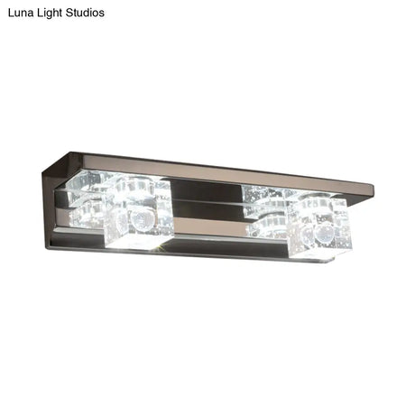Modern 3-Head Clear Crystal Wall Sconce - Silver Finish Vanity Light Fixture 12.5/18 Width