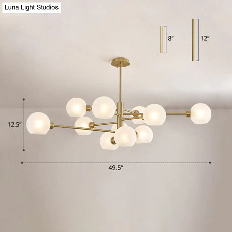 Contemporary Sputnik Chandelier - Glass Living Room Ceiling Light Fixture +