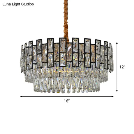 Modern 3-Tier Gold Crystal Ceiling Chandelier With 5 Hanging Lights