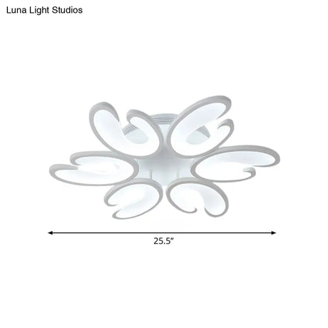 Modern 4/6/9 - Head U - Shaped Acrylic Shade Flush Mount Ceiling Light In White – Warm/White/Natural