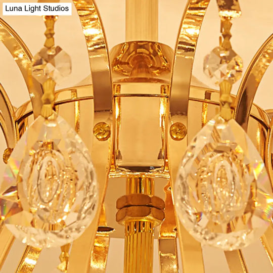 Modern 7-Light Gold Ceiling Flush Mount Fixture For Living Room - Sleek & Stylish