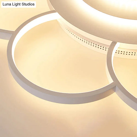 Modern Acrylic Blossom Led Ceiling Light In White For Kids Bedroom - Flush Mount Fixture