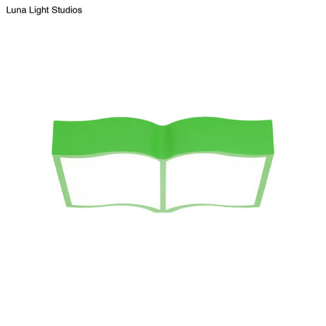 Modern Acrylic Cartoon Led Flush Mount Ceiling Lamp - Red/Yellow/Blue For Living Room Lighting