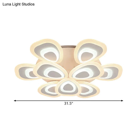 Modern Acrylic Ceiling Light Fixture - Peacock Tail Design Led Flush Mount Lamp With 3/5/9 Lights