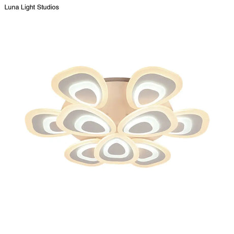 Modern Acrylic Ceiling Light Fixture - Peacock Tail Design Led Flush Mount Lamp With 3/5/9 Lights