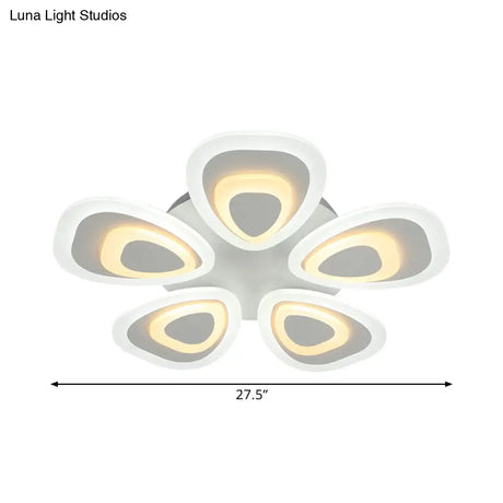 Modern Acrylic Ceiling Light Fixture - Peacock Tail Design Led Flush Mount Lamp With 3/5/9 Lights