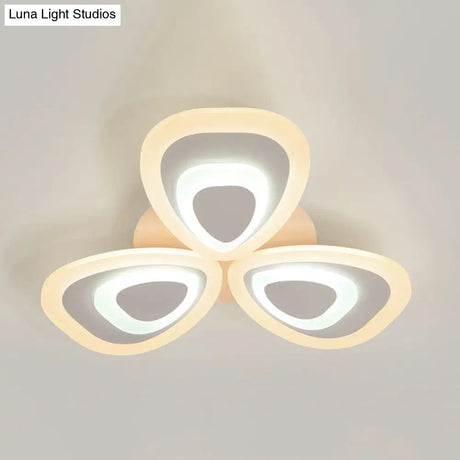Modern Acrylic Ceiling Light Fixture - Peacock Tail Design Led Flush Mount Lamp With 3/5/9 Lights