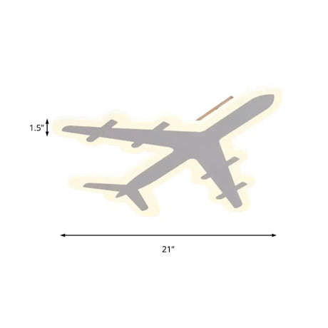 Modern Acrylic Ceiling Mount Light: Plane Design For Kids Bedroom